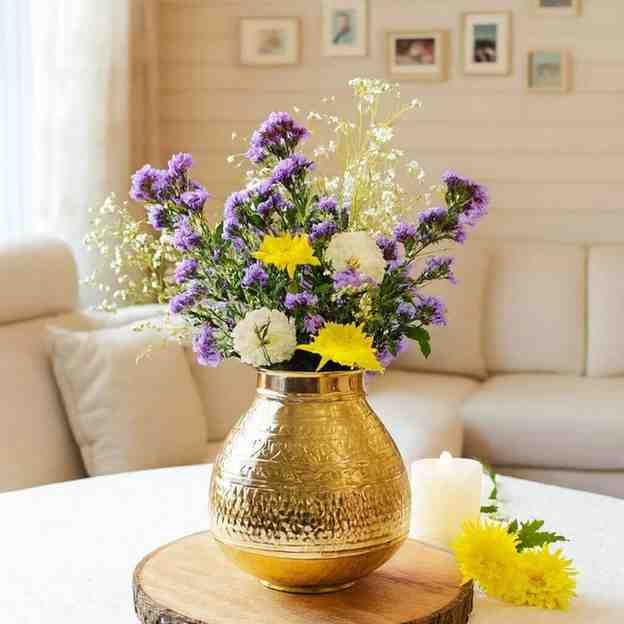 Behoma Matki Shape Metal Flower Vase