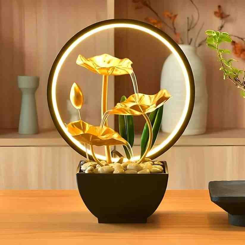 Homello Golden Petal Metal Water Fountain