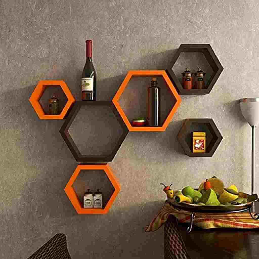 Amaze Shoppee Hexagon Wall Shelf