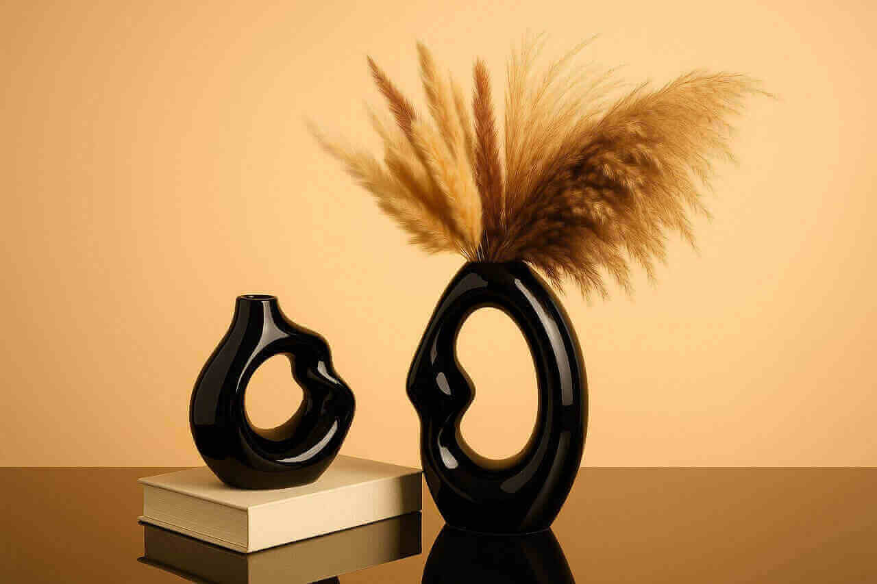 PUREZENTO White Ceramic Donut Vase Set Review for Modern Home Decor